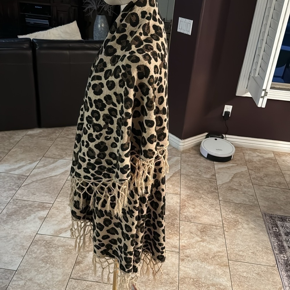 LeRumi leopard fringe cardigan NEW w Tag - Picture 5 of 12